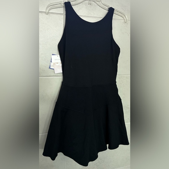 JoyLab Dresses & Skirts - NWT JoyLab Scalloped Plunging Back Active Dress Black Built In Shorts Small